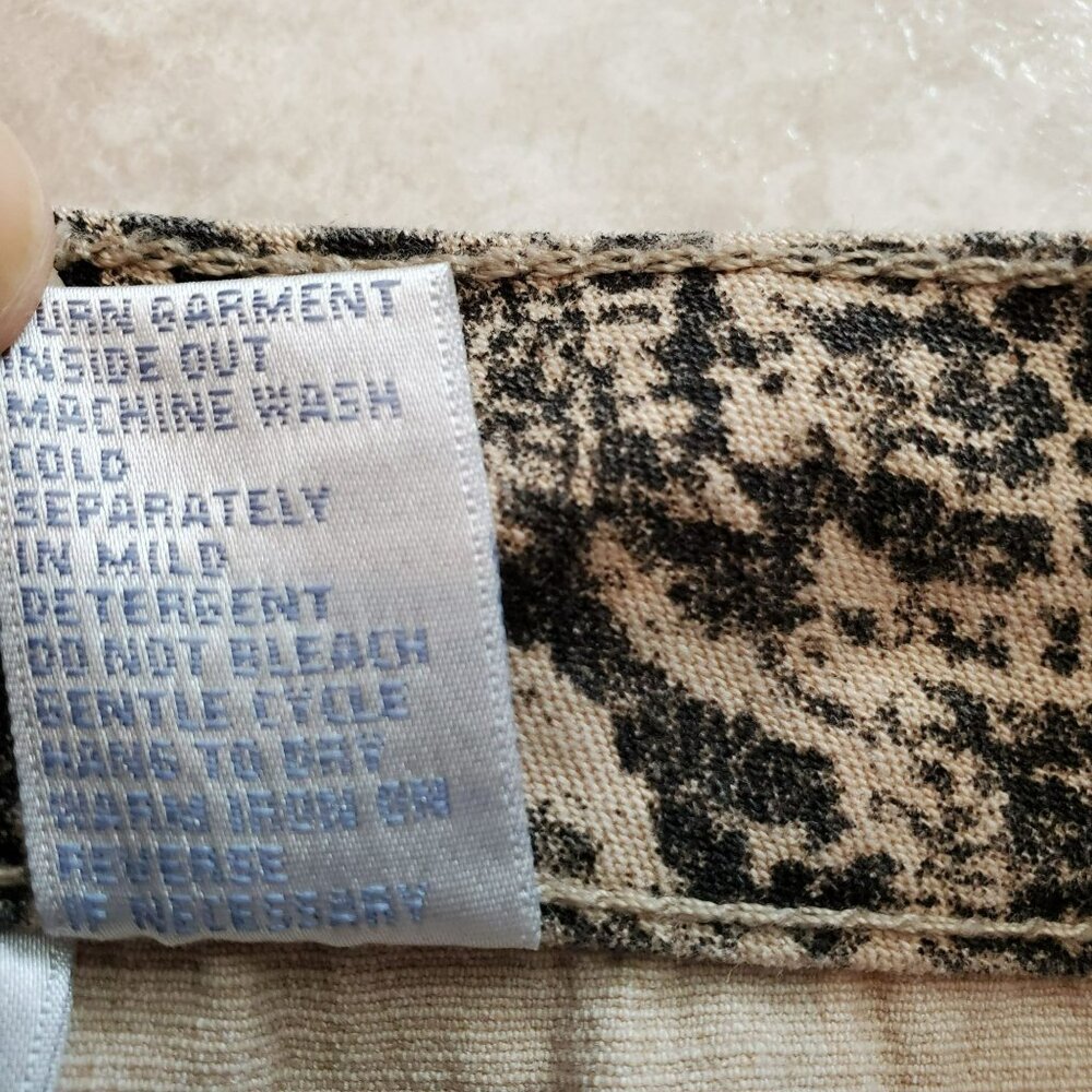 DG2 Diane Gilman Jeans Size 8 Snake Animal Print Pants Beige Black - Picture 5 of 7